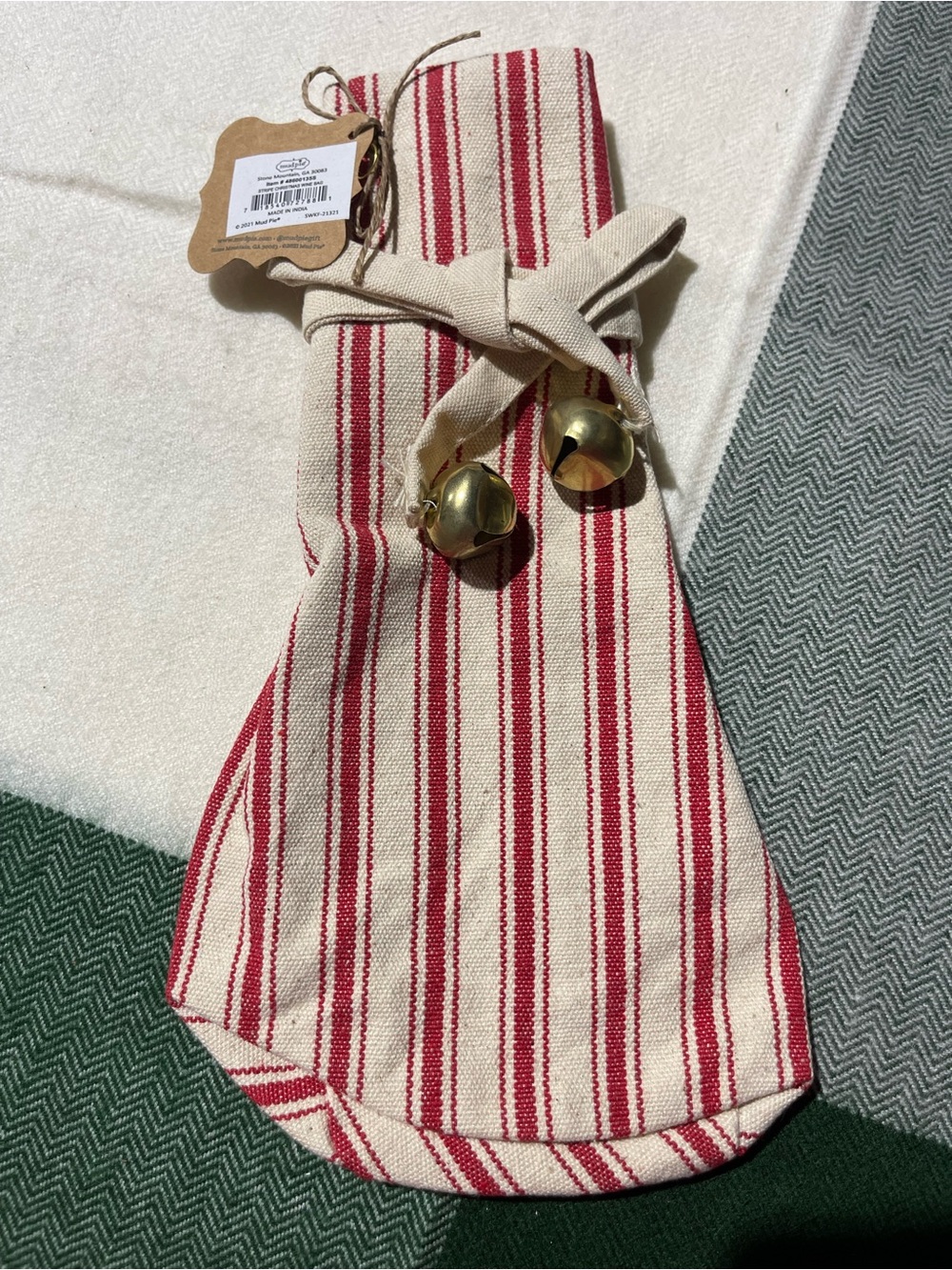 Mud Pie Grainsack Christmas Wine Bag